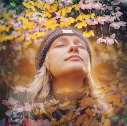 woman relaxing in sunshine