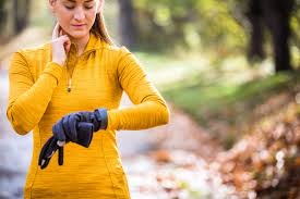 woman taking own pulse